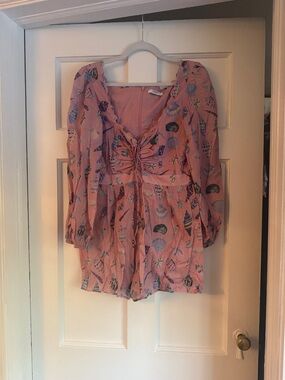 Marysia Swim Pink Shell-Print Puff-Sleeve Tunic